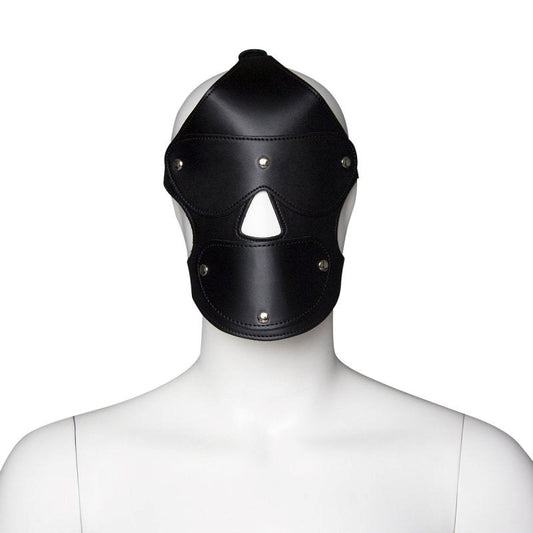 BDStyle Gimp Hood With Removable Eye Pad And Mouth Pad Black - Bondage Hoods