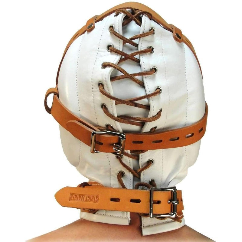 BDStyle Medical Fetish Padded Locking Hospital Restraint Hood - - Bondage Hoods