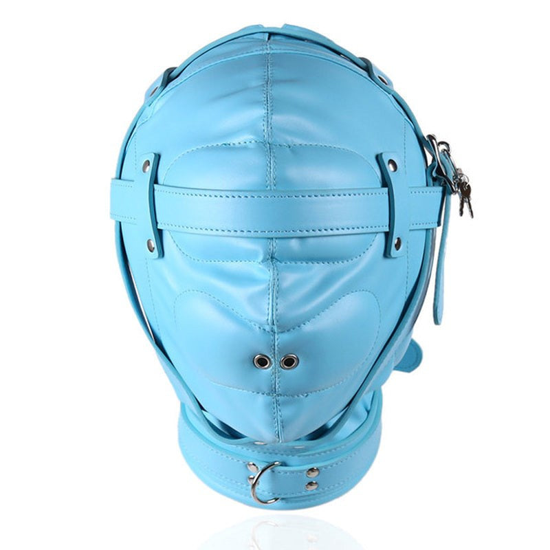 BDStyle Premium Total Sensory Deprivation Bondage Leather Hood - - Bondage Hoods