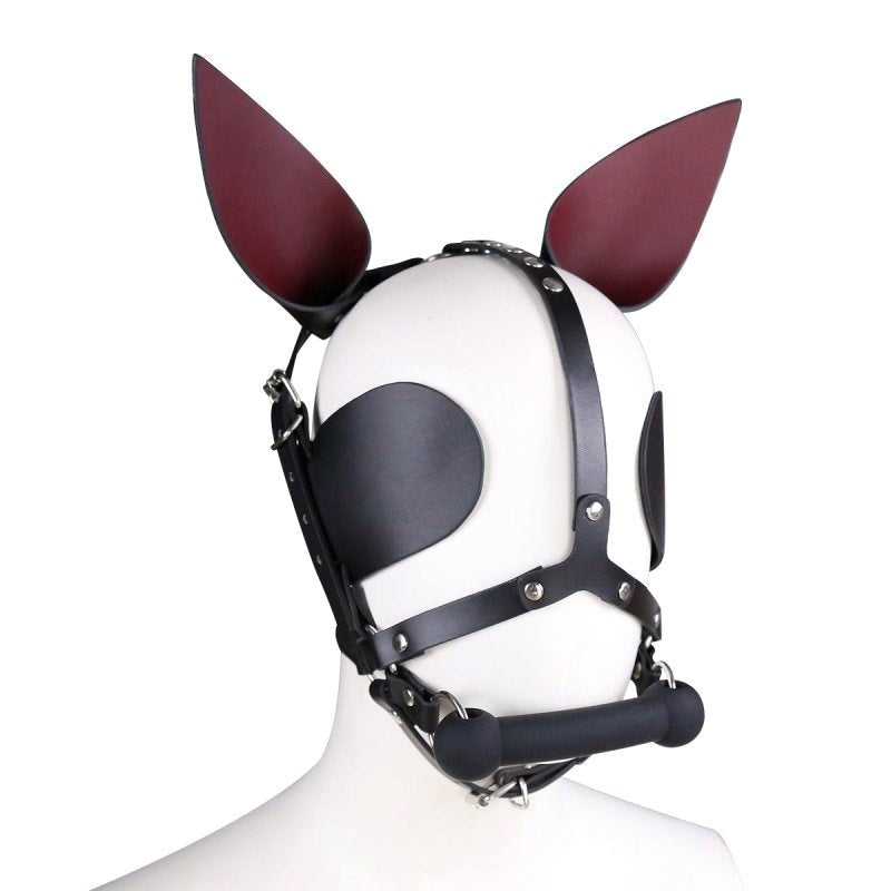 BDStyle Real Leather Dog Hoods With Bit Gag - - Bondage Hoods