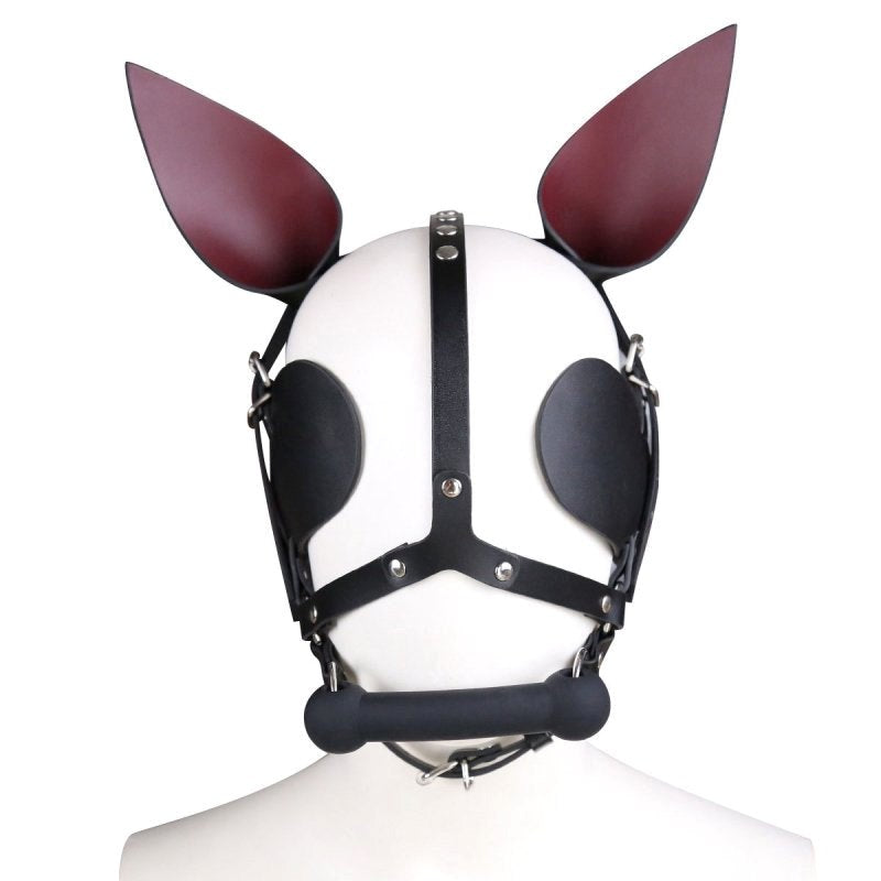 BDStyle Real Leather Dog Hoods With Bit Gag - - Bondage Hoods