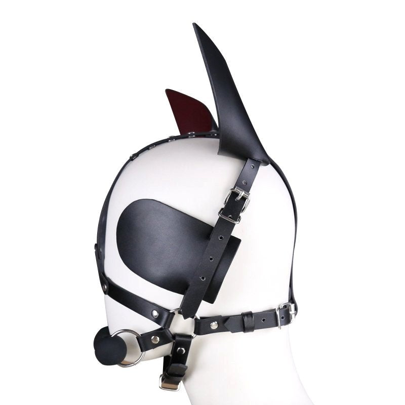 BDStyle Real Leather Dog Hoods With Bit Gag - - Bondage Hoods