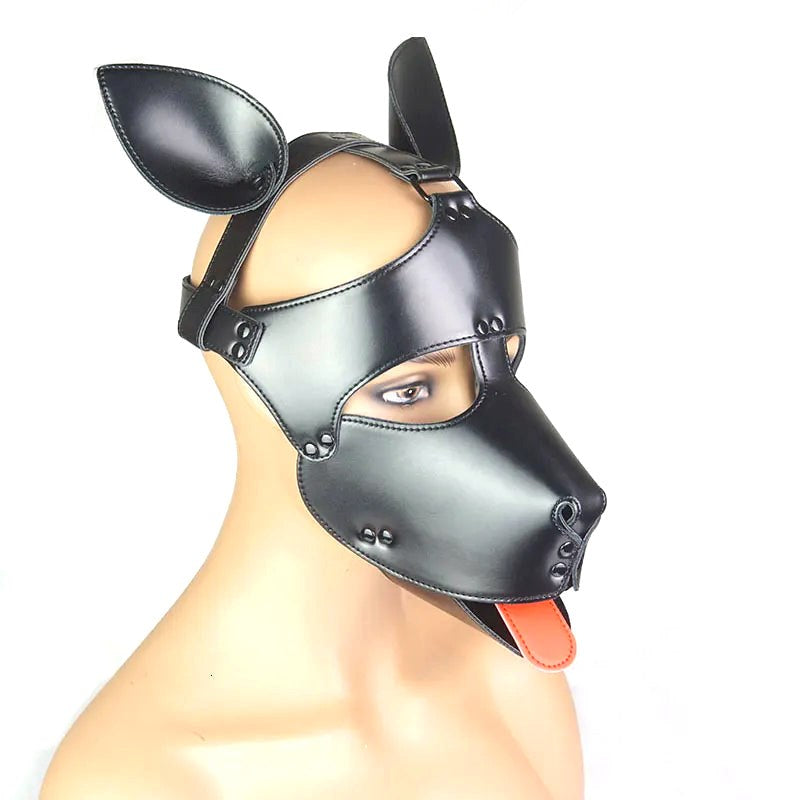 BDStyle Vegan Leather Padded BDSM Play Dog Mask - - Bondage Hoods