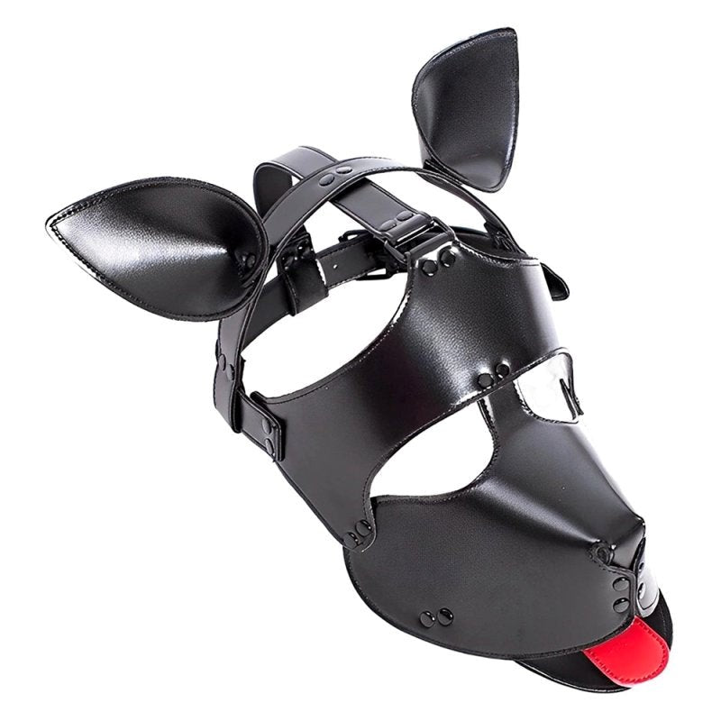 BDStyle Vegan Leather Padded BDSM Play Dog Mask - - Bondage Hoods