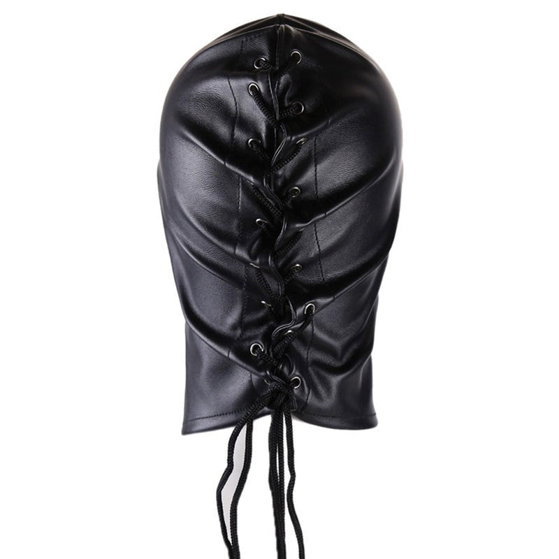 BDStyle Faux Leather One Size Frenulum Full Hoods - - Bondage Hoods