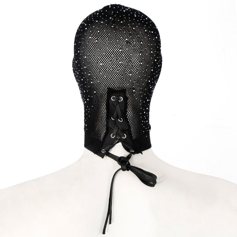 BDStyle Full Hood Cover With Diamond - - Bondage Hoods