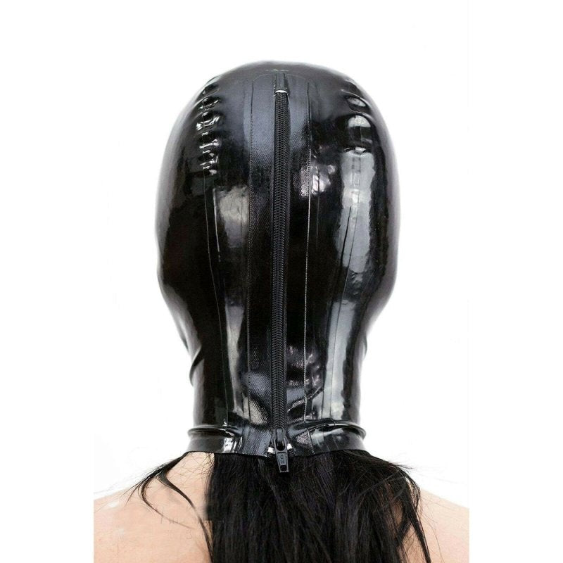 BDStyle Latex Hood Open Eyes And Mouth Black - - Bondage Hoods