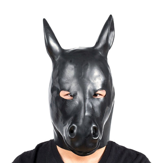 BDStyle Latex Mask Horse Head Bondage Hood - Bondage Hoods