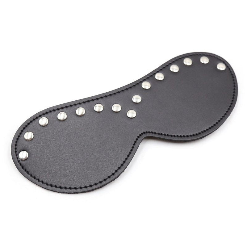 BDStyle Leather Blindfold Silver Stud - - Blindfolds And Masks