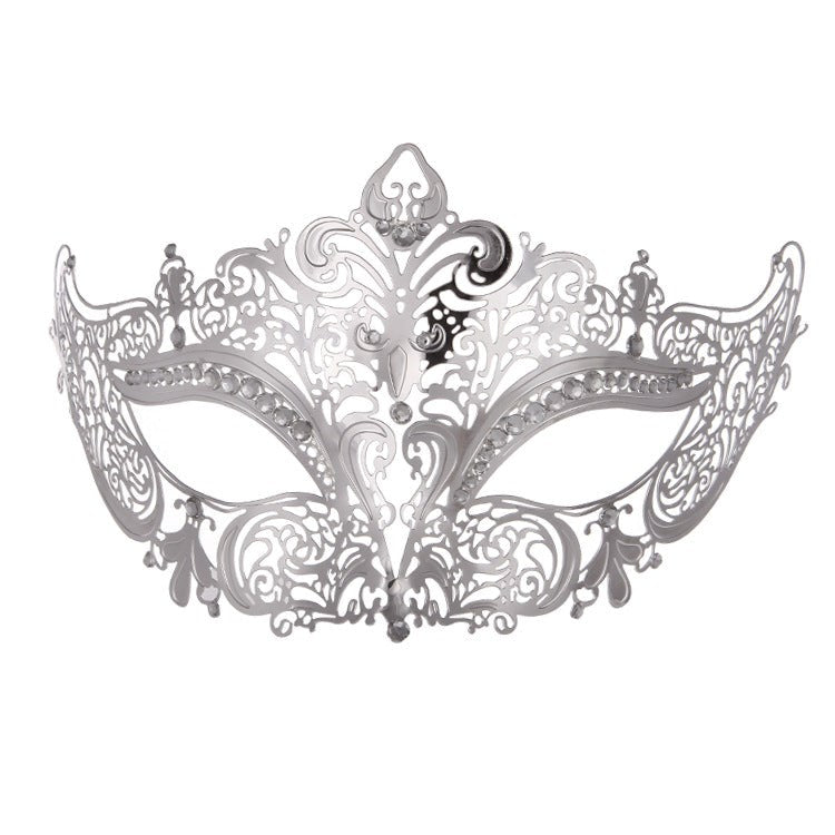 BDStyle Silver Diamante Metal Mask - - Blindfolds And Masks