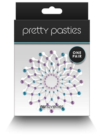 NS Novelties Pretty Pasties Charm II Nipple Cover Blue - Breast and Nipple Toys