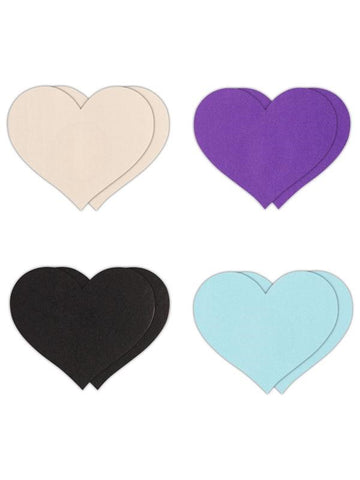 NS Novelties Pretty Pasties Heart I Assorted Nipple Cover 4 Pairs - Breast and Nipple Toys