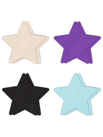 NS Novelties Pretty Pasties Star I Assorted Nipple Cover 4 Pairs - Breast and Nipple Toys