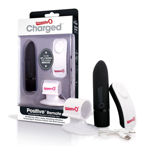 Screaming O Charged Positive Remote Control Vibrator Black - Bullet Vibrators