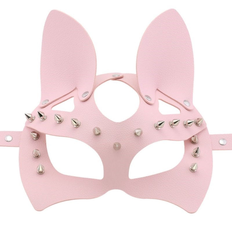 BDStyle Faux Leather Rivet Spike Mask - - Blindfolds And Masks