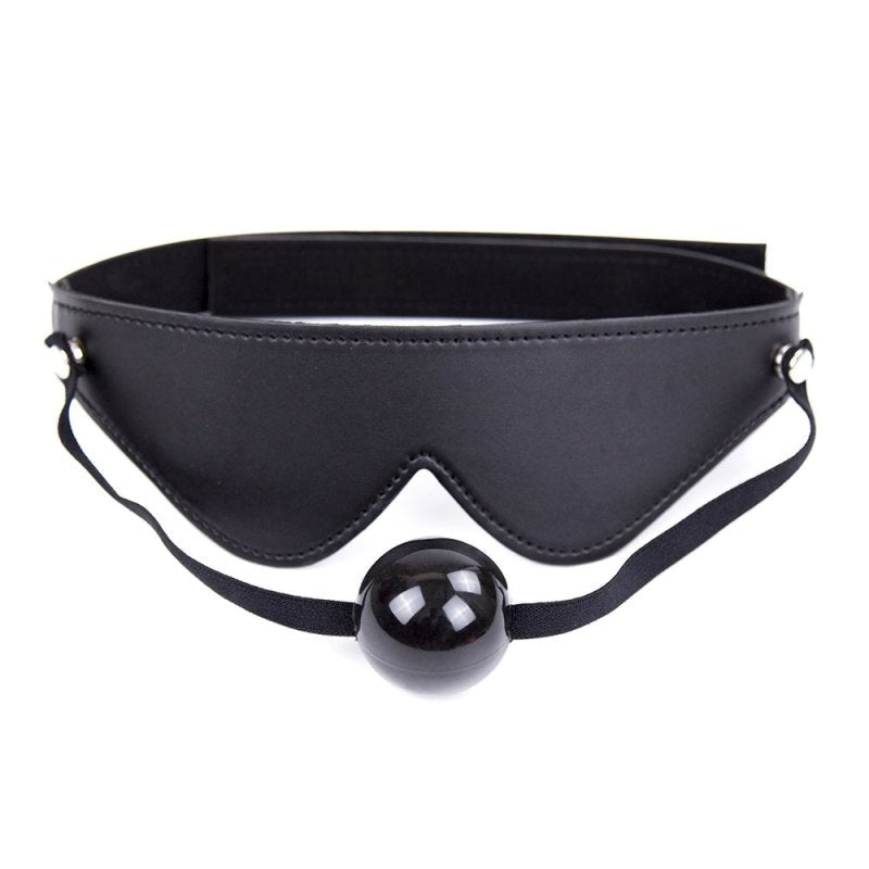 BDStyle Velcro Strap Blindfold With Ball Gag - - Blindfolds And Masks