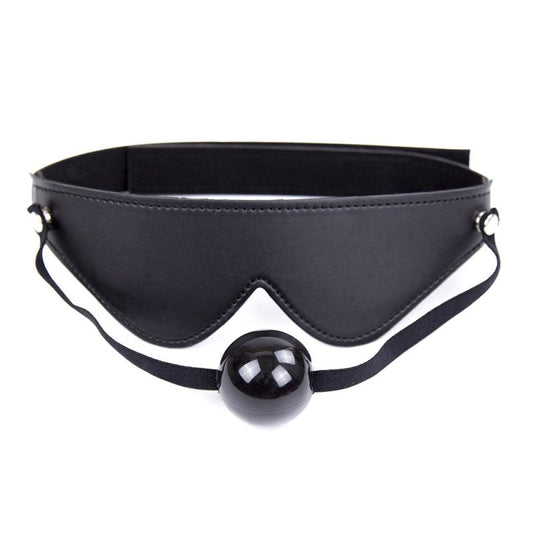 BDStyle Velcro Strap Blindfold With Ball Gag - Blindfolds And Masks