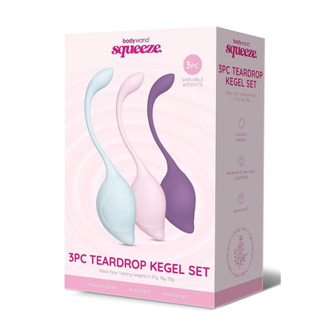 Bodywand Squeeze 3 Piece Teardrop Weighted Kegel Exerciser Set - Love Eggs and Kegel Exercisers