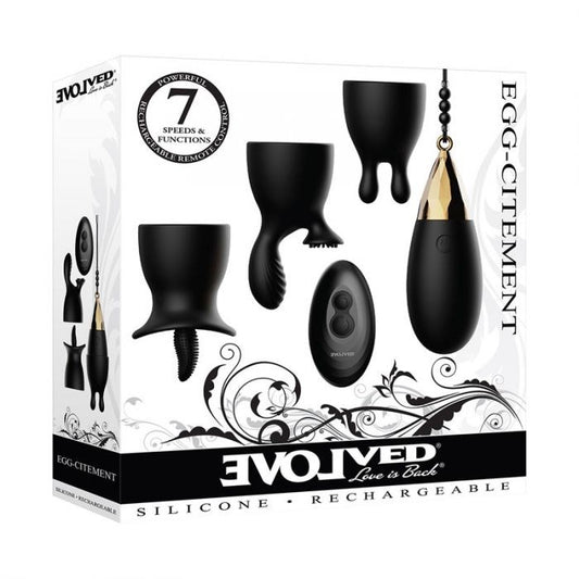 Evolved Egg Citment USB Rechargeable Love Egg with 3 Sleeves & Wireless Remote - Love Eggs and Kegel Exercisers