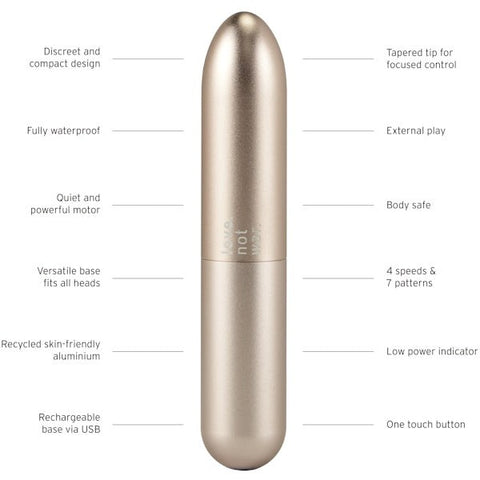 LOVE NOT WAR Maya Multi Function Bullet Vibrator - Bullet Vibrators