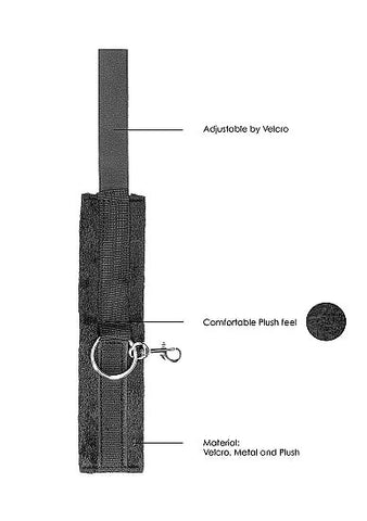 Shots Toys OUCH Black and White Velcro Hogtie With Hand and Ankle Cuffs - Cuffs And Restraints