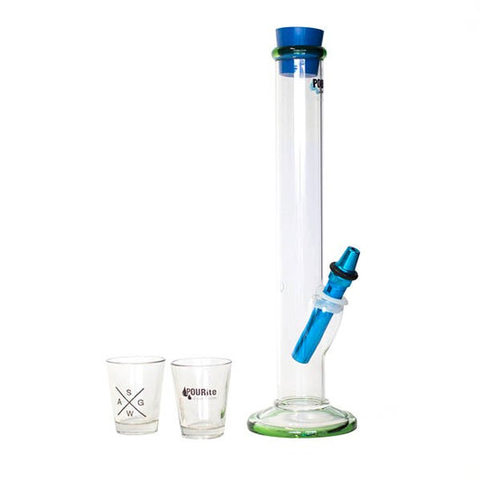 Straight Didge Pourite Elegant Dinner Party Pourer with 2 Shot Glasses - Party Gifts and Novelties