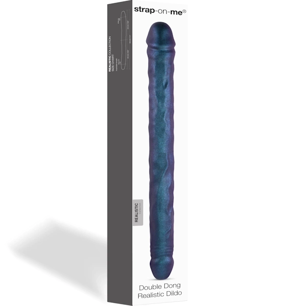 STRAP ON ME Realistic Double Dong Snaky Metallic - - Realistic Dildos