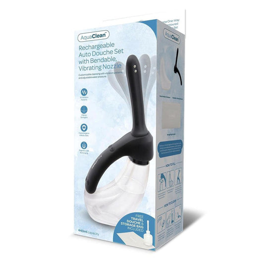 Xgen Products AquaClean Rechargeable Auto Douche Set with Bendable Vibrating Nozzle - Enemas and Douches