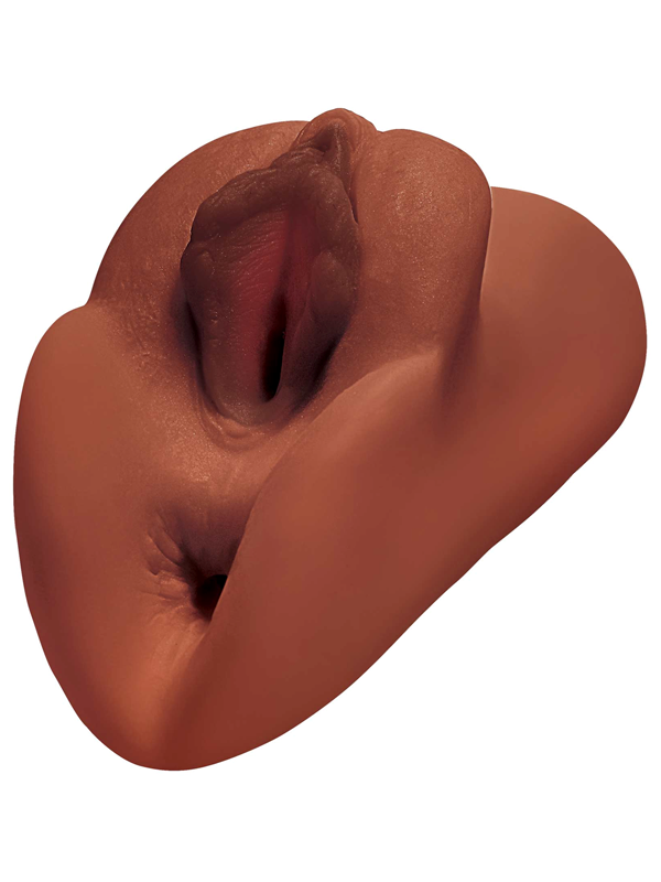 PDX Perfect Pussy Double Male Stroker Brown - Masturbators and Strokers