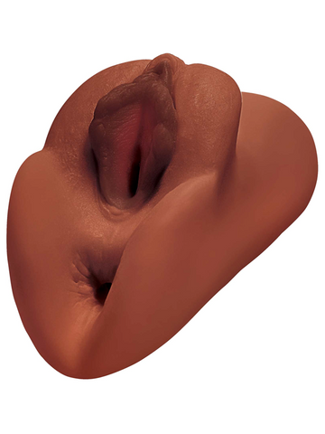 PDX Perfect Pussy Double Male Stroker Brown - Masturbators and Strokers