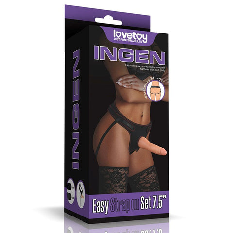 Lovetoy Ingen Easy Strap-On Dildo Set Flesh 19cm - Strap On Sextoys