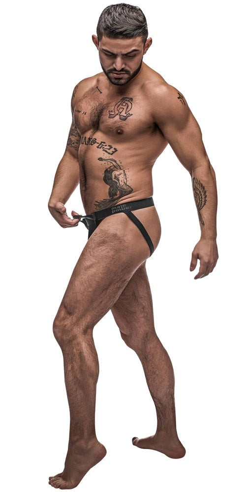 Male Power Grip and Rip Off Mens Jock Black - His Fetish