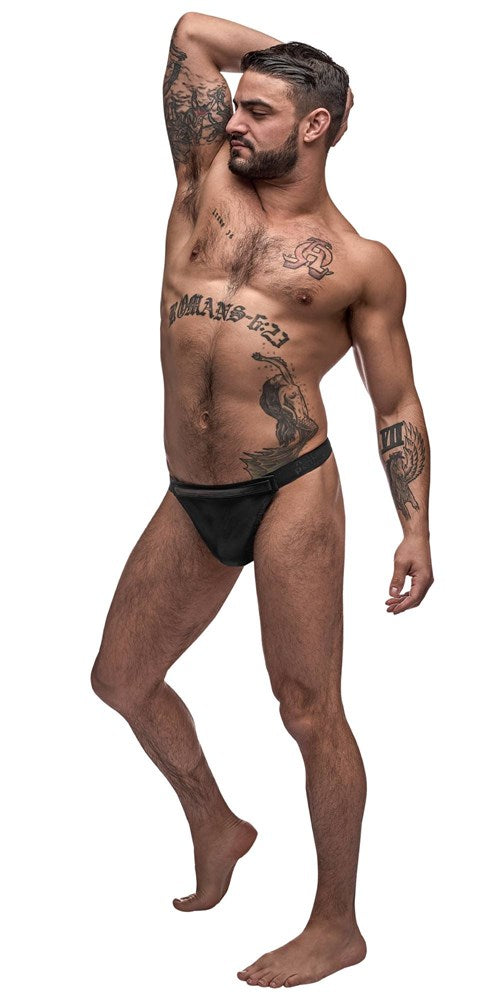 Male Power Grip and Rip Off Mens Thong Black - - His Fetish