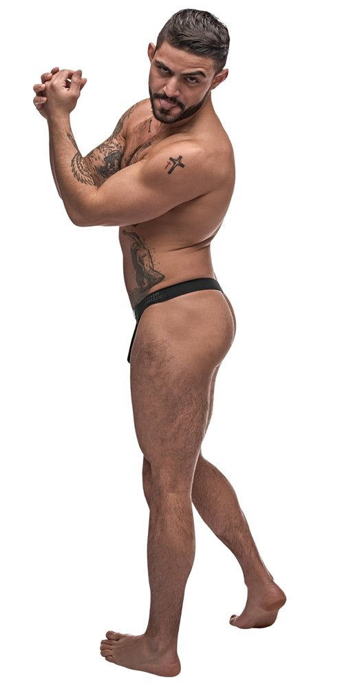 Male Power Grip and Rip Off Mens Thong Black - - His Fetish