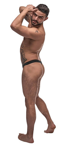 Male Power Grip and Rip Off Mens Thong Black - His Fetish