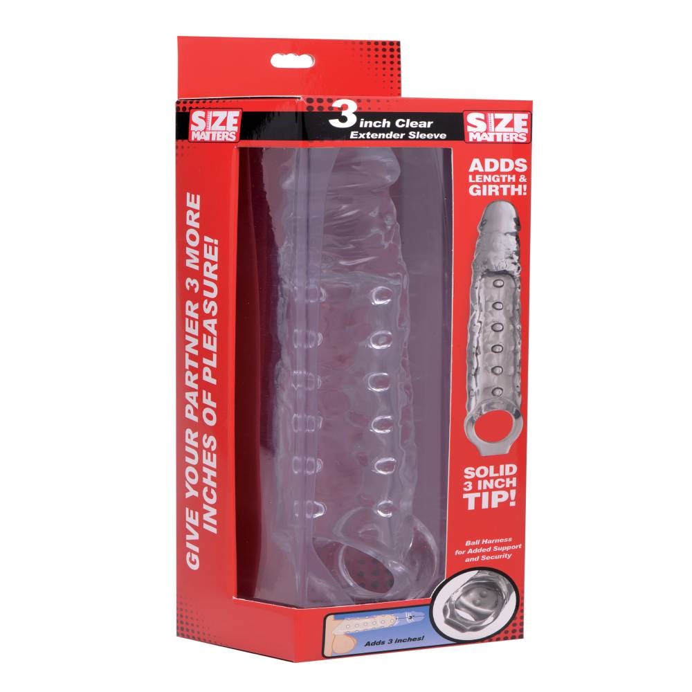 Size Matters Mens Penis Extender Sleeve Clear - - Pumps, Extenders and Sleeves