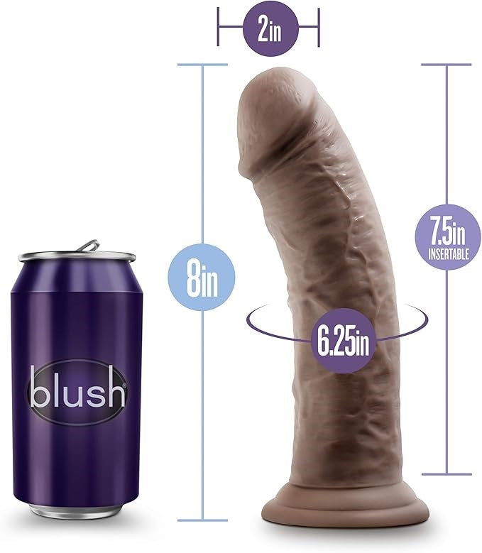 Au Naturel Realistic Dildo with Suction Cup Vanilla 8 inch - - Realistic Dildos