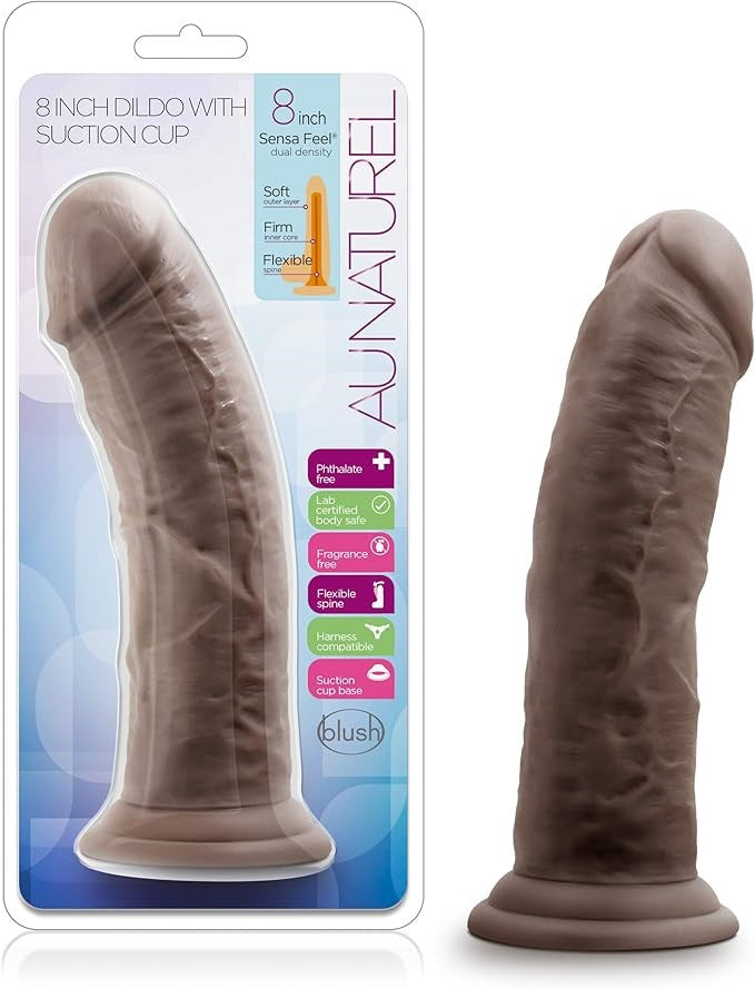 Au Naturel Realistic Dildo with Suction Cup Vanilla 8 inch - - Realistic Dildos