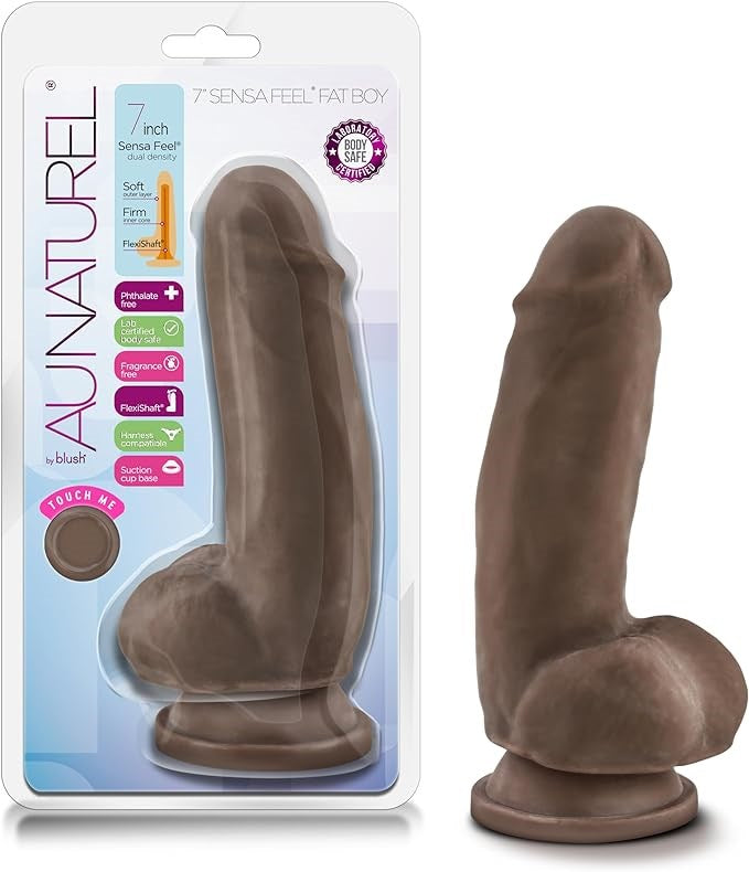 Au Naturel Sensa Feel Fat Boy Realistic Dong Beige 7 Inch - - Realistic Dildos