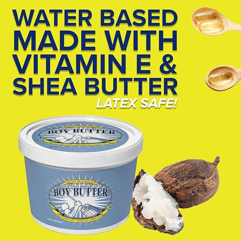 Boy Butter H2O Water Based Cream Lubricant 16 Oz Tub - Water Based Lubes