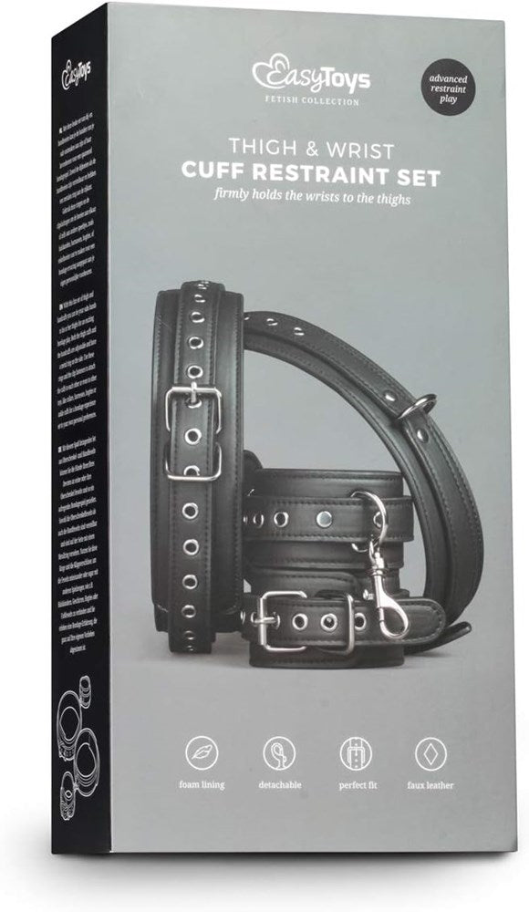 Easy Toys Fetish Collection Bondage Thigh and Wrist Cuff Set - - Cuffs And Restraints