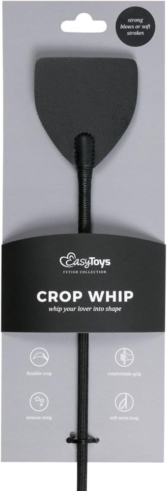 Easy Toys Fetish Collection Wide Crop Bondage Whip Black - - Whips And Crops