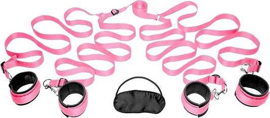 Frisky Bedroom Fetish Play Restraint Kit Pink - Cuffs And Restraints