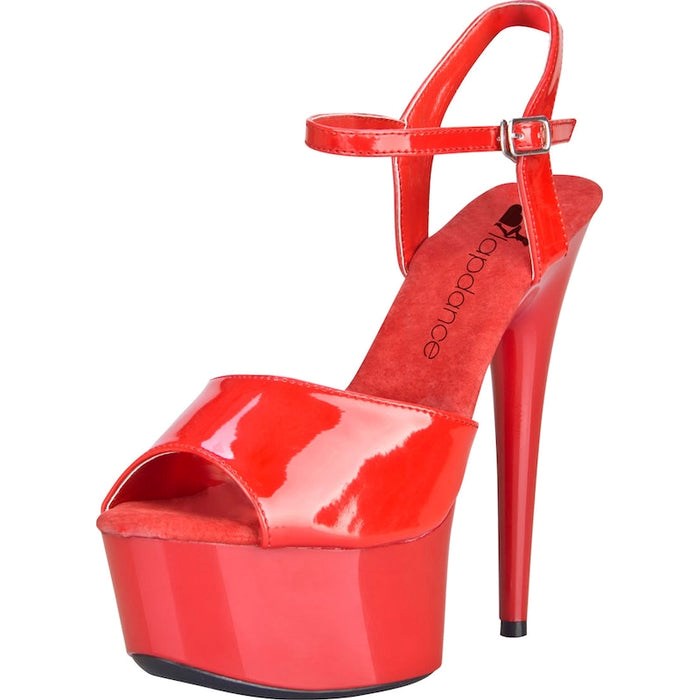 Lapdance Red Platform Sandal With Quick Release Strap 6 Inch Heel - - Fancy Dress Ups