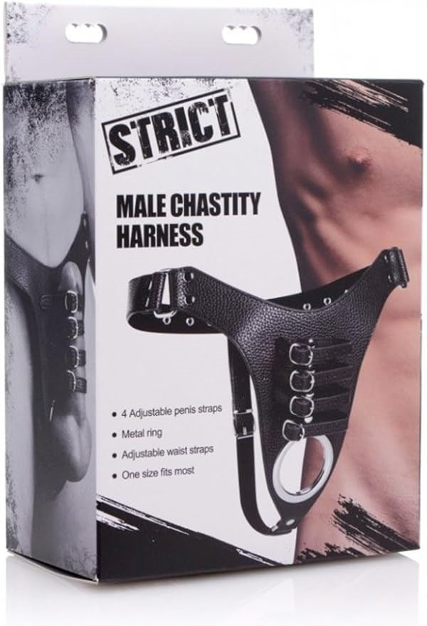 Strict Male Chastity Harness - - Male Chastity