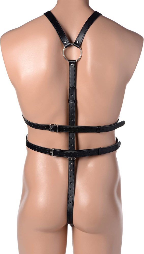 Strict Male Full Body Bondage Play Harness - - Cuffs And Restraints