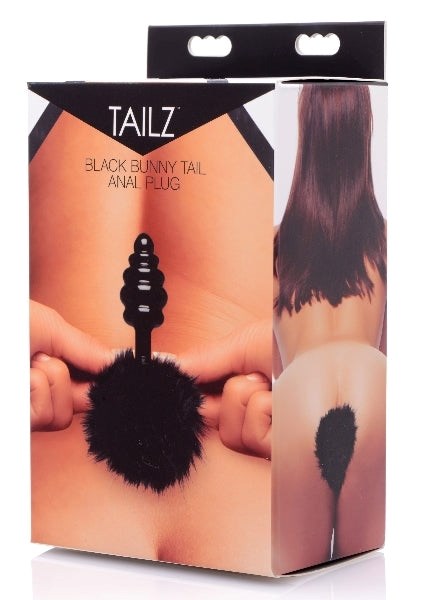 Tailz Black Bunny Tail Anal Plug - - Butt Plugs