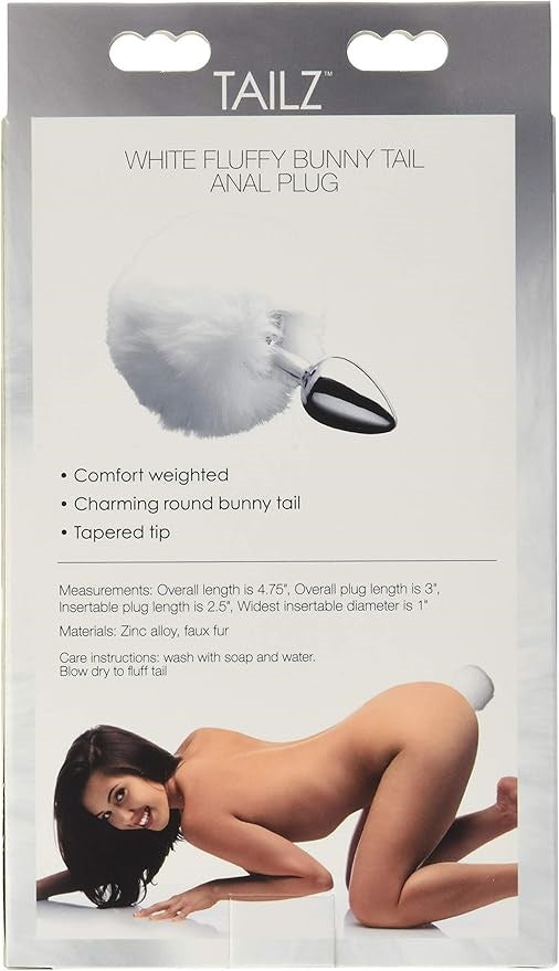 Tailz Seme Flexible White Bunny Tail Anal Plug - - Butt Plugs