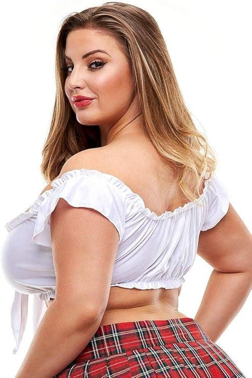 Teachers Pet Sexy School Girl Tie Top White - - Bras and Bra Sets