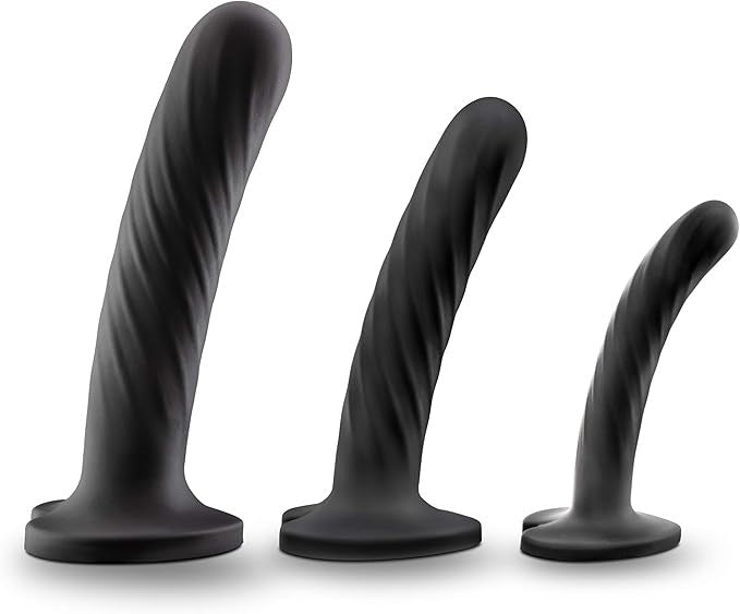 Temptasia Twist Silicone Dildo Kit Set of Three - - Realistic Dildos